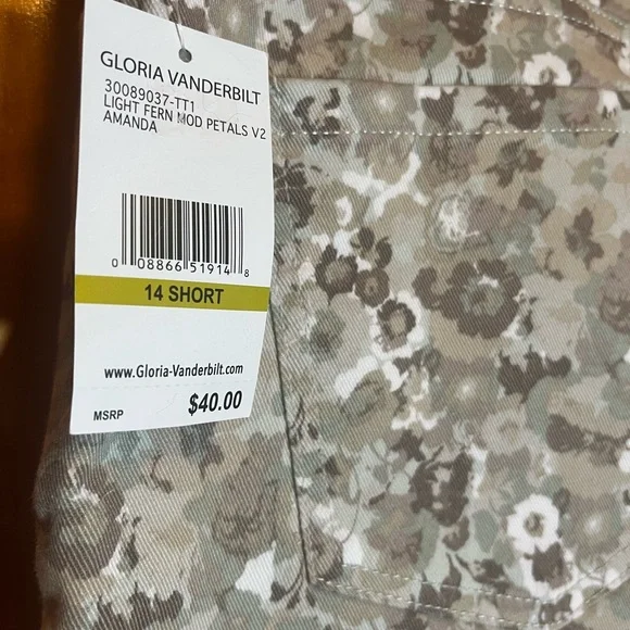 Gloria Vanderbilt Jeans Light Fern Petal 14 short - Picture 3 of 6